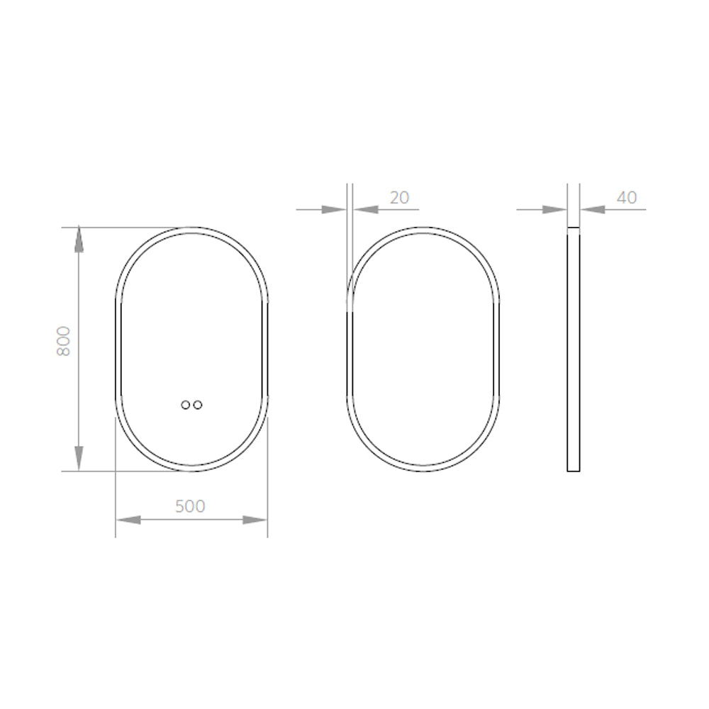 Espejo Led Desempañante 50x80 cm