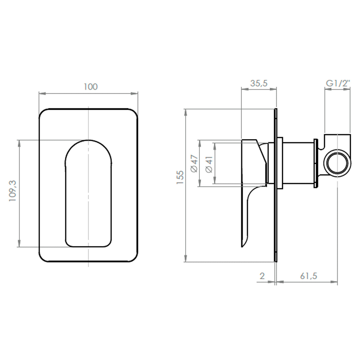 Monomando Ducha Empotrado Moss Cromo