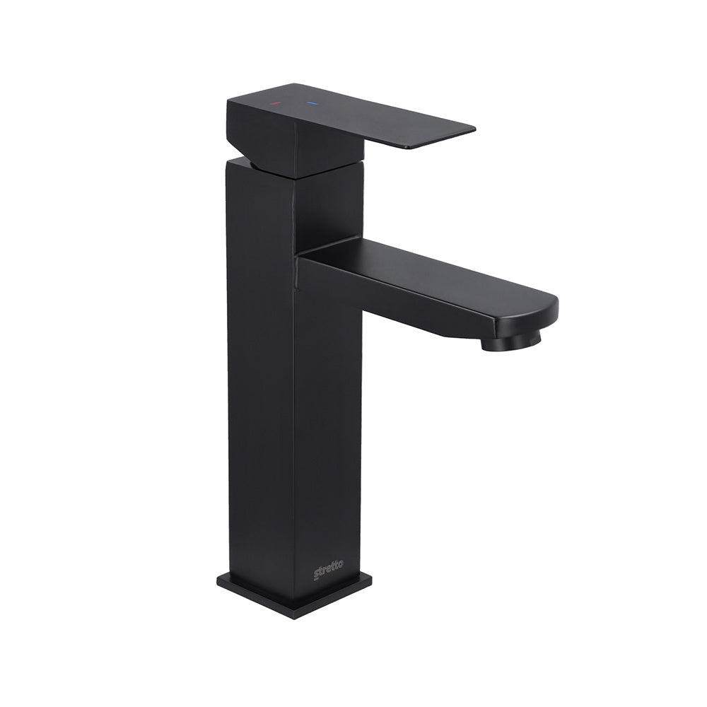 Monomando Lavamanos Alto Legge Negro Mate