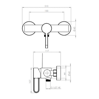 Monomando Ducha Rizzo Inox Satinado