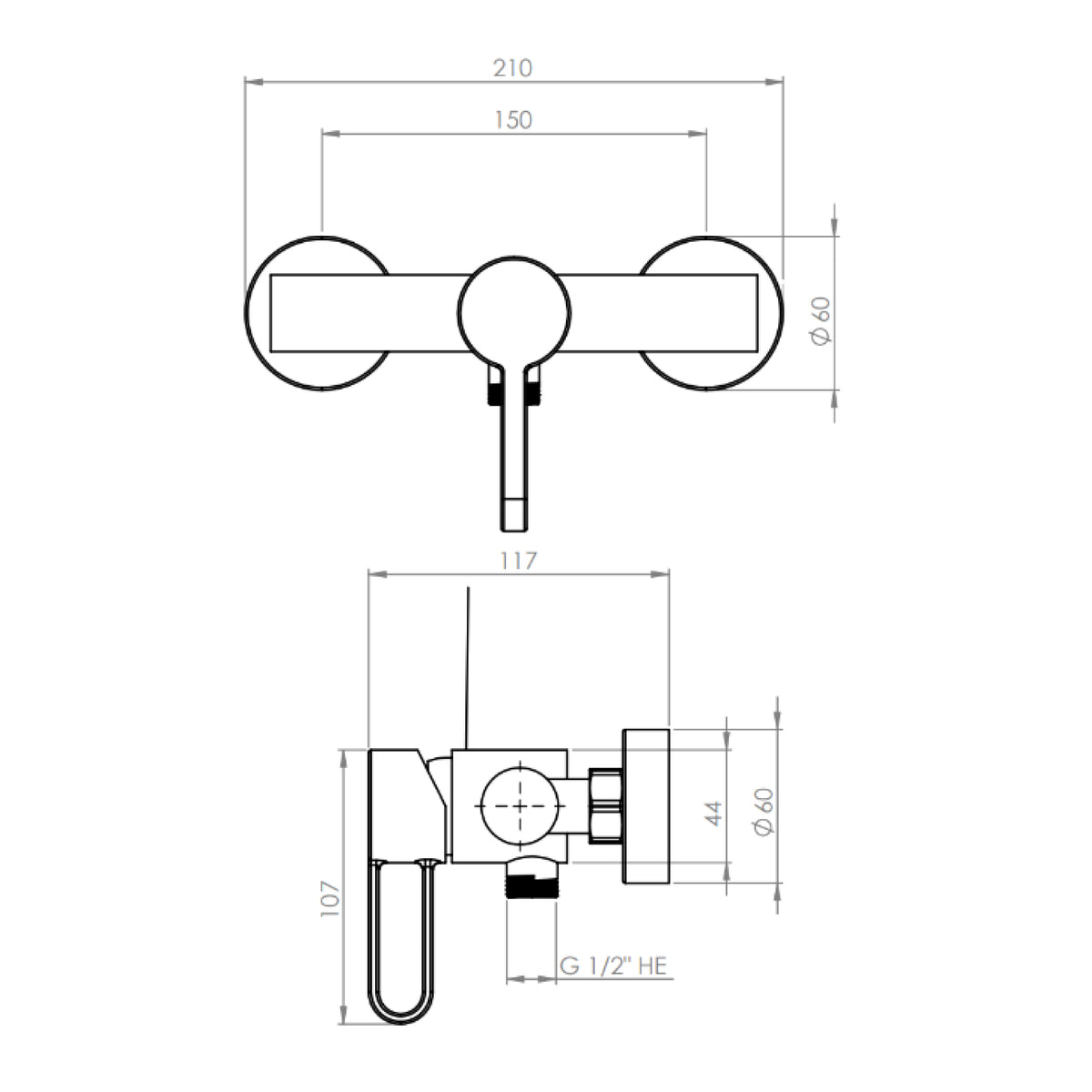 Monomando Ducha Rizzo Inox Satinado