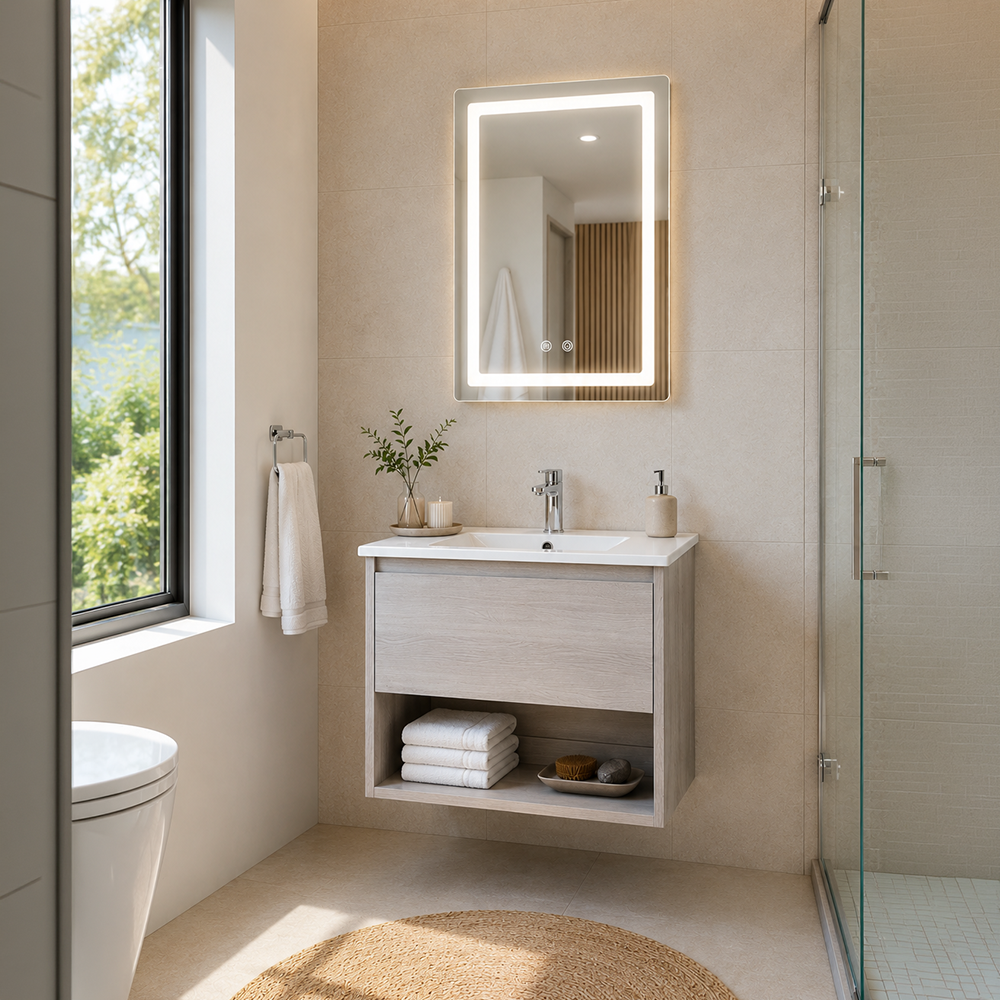 Pack Baño Alcalá | Mueble de Baño + Espejo Led + Grifería Lavamanos