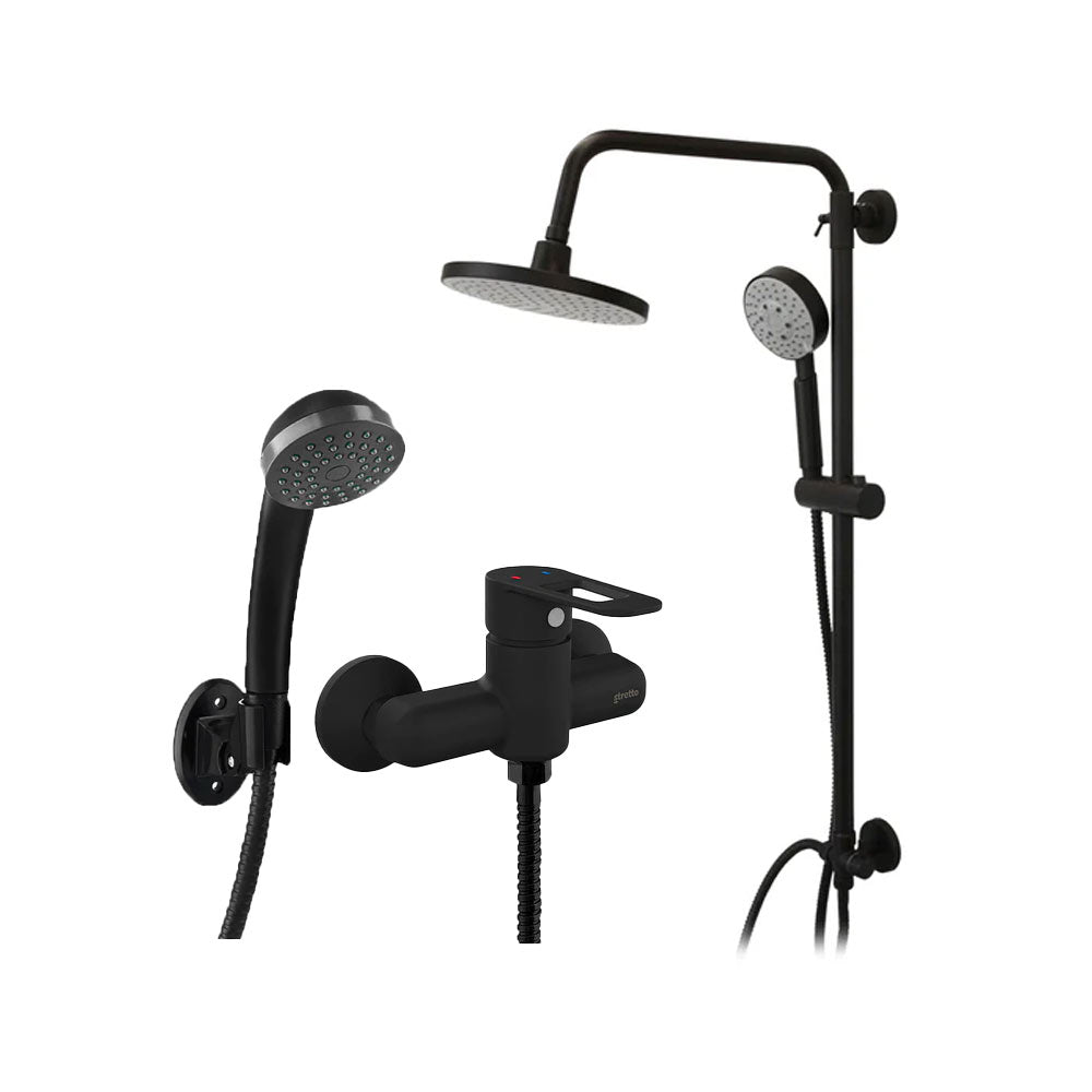 Columna de Ducha Venti Negro Mate + Ducha Verona