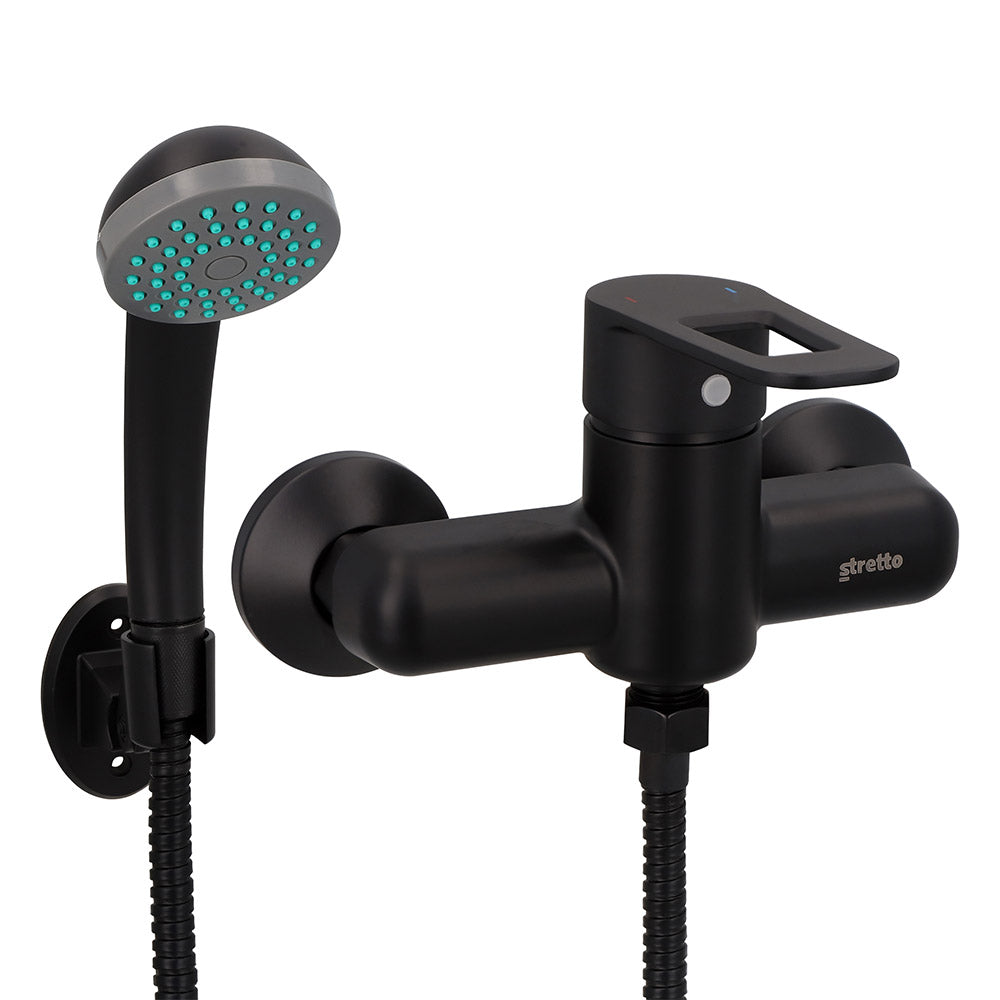 Columna de Ducha Venti Negro Mate + Ducha Verona