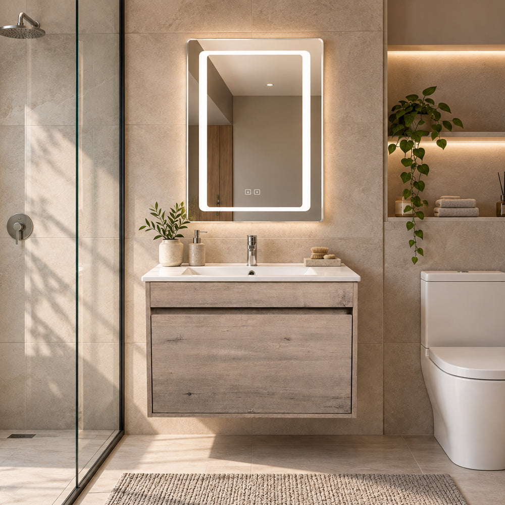 Pack Baño Morella | Mueble Vanitorio + Espejo Led