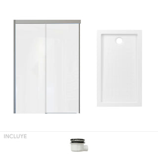 Pack Baño Oviedo | Mampara Corredera + Receptáculo | 110 cm ancho