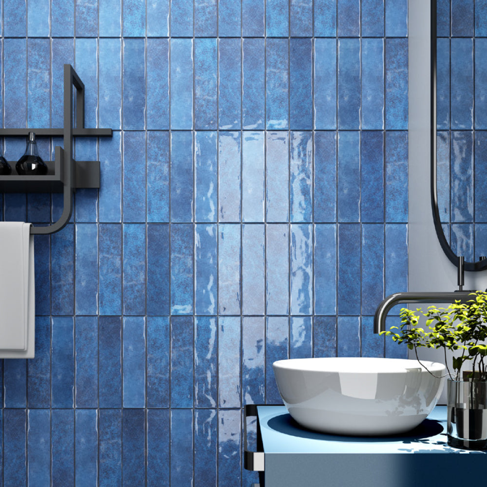 Cerámica  Muro - Soho Blue Brillo  7,5 x 30