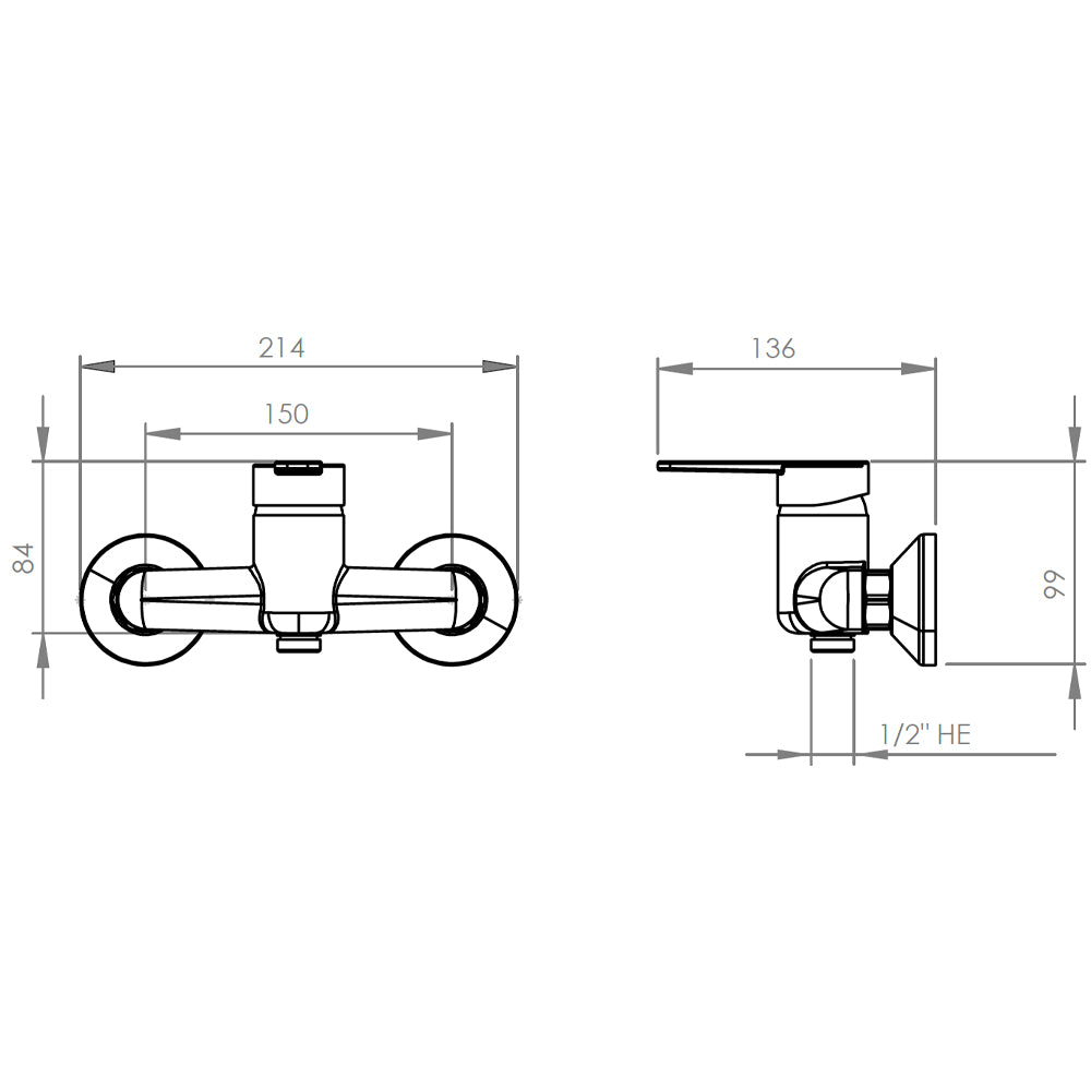 Monomando Ducha Dallas Cromo