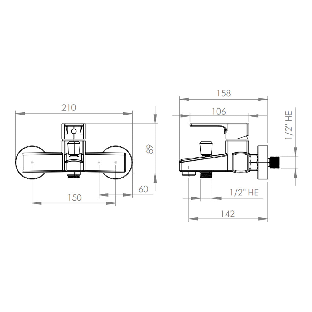 Monomando Tina Ducha Alatri Negro Mate