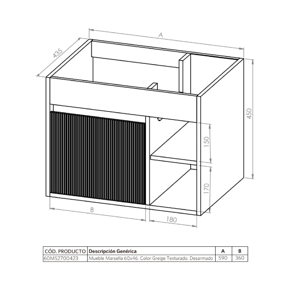 Mueble de Baño Completo Marsella Sage Green Texturado