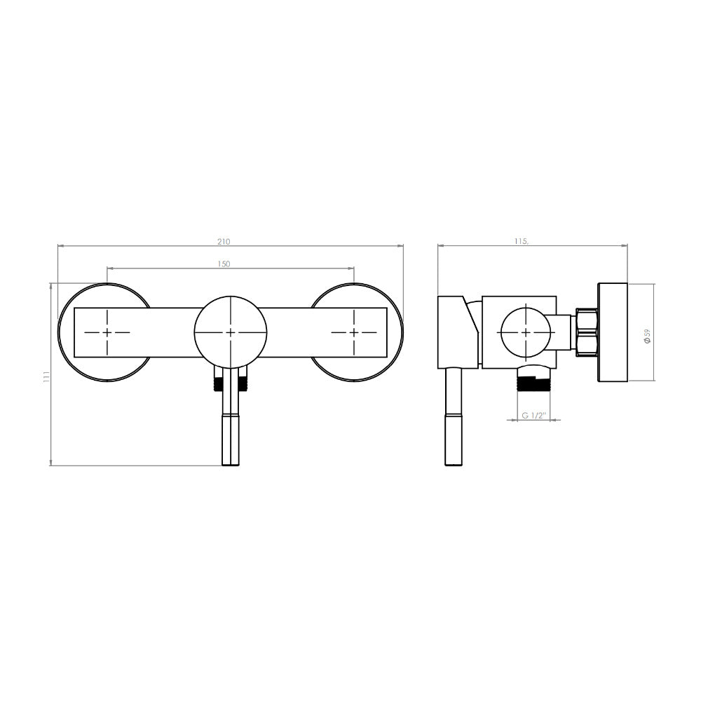 Monomando Ducha Nola Inox Satinado