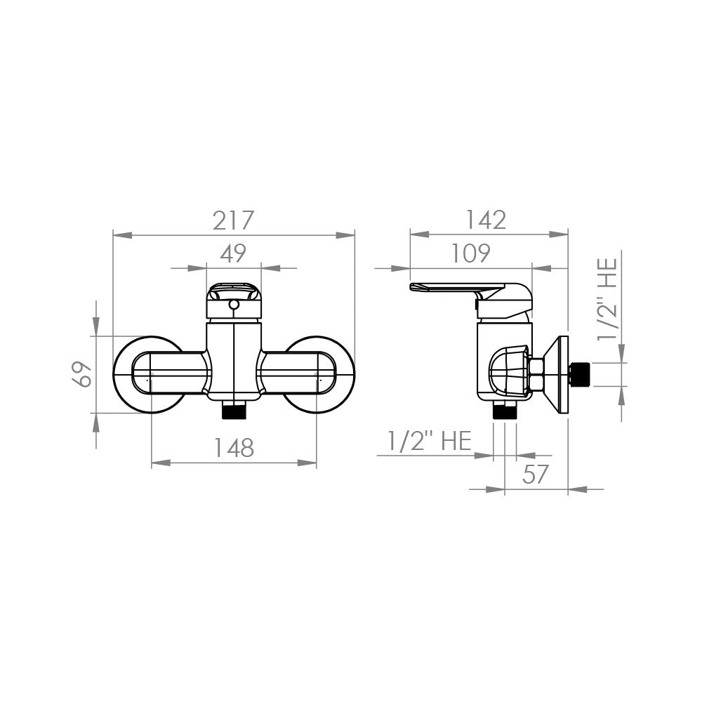 Monomando Ducha Glasgow Cromo