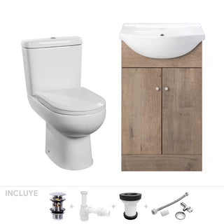 Pack Baño Lugo | Mueble Vanitorio Lenga + Sanitario