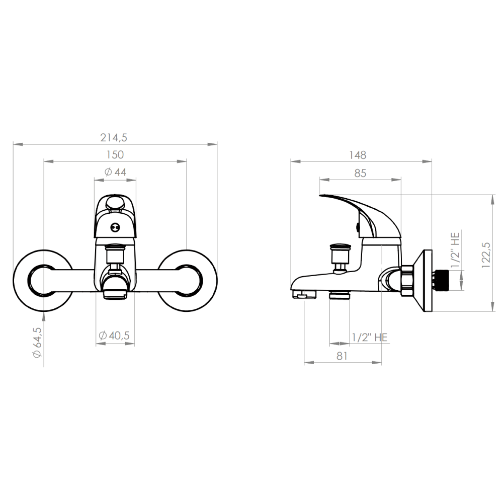 Monomando Tina Ducha Maine Cromo