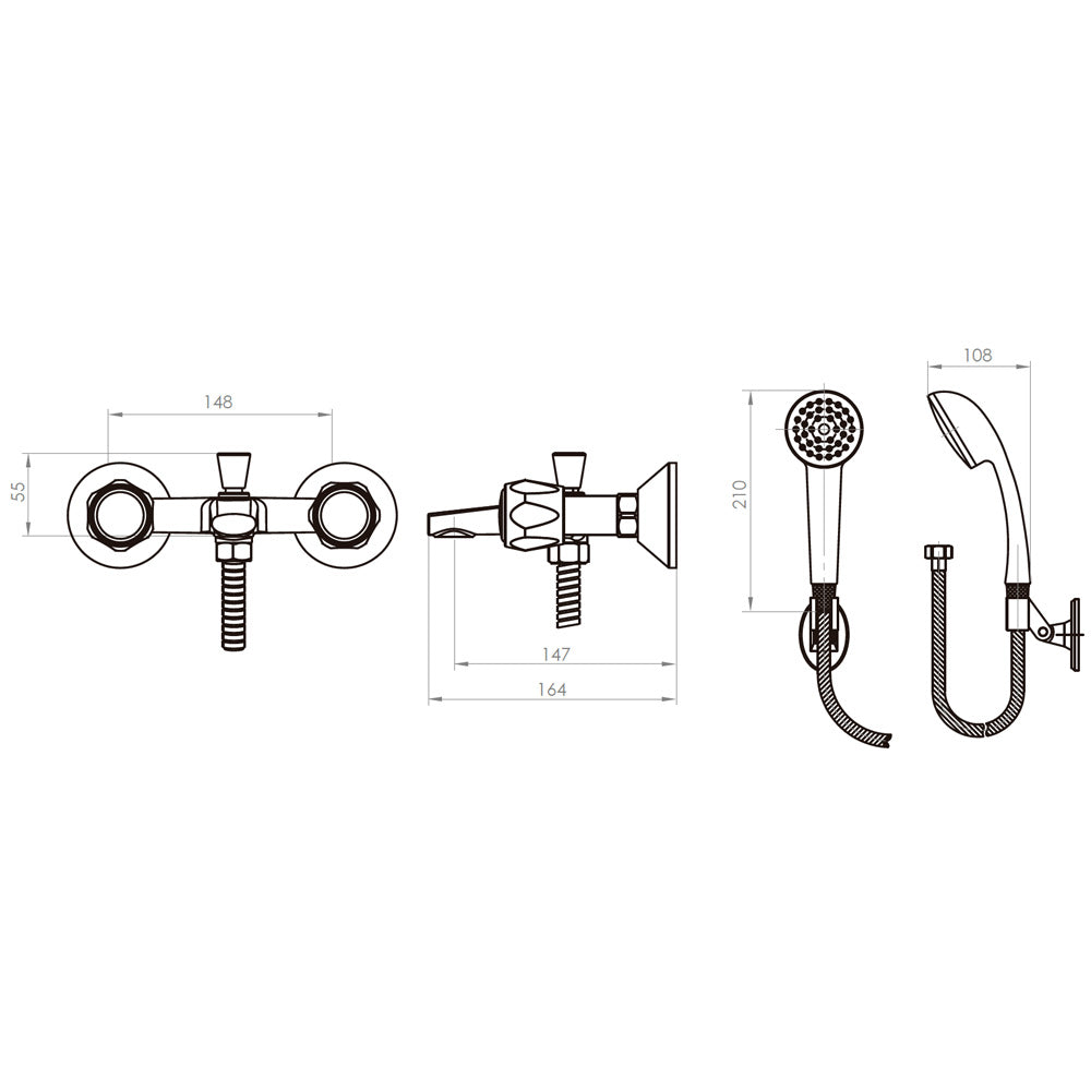 Combinación Tina Ducha Mossini Metal Cromo