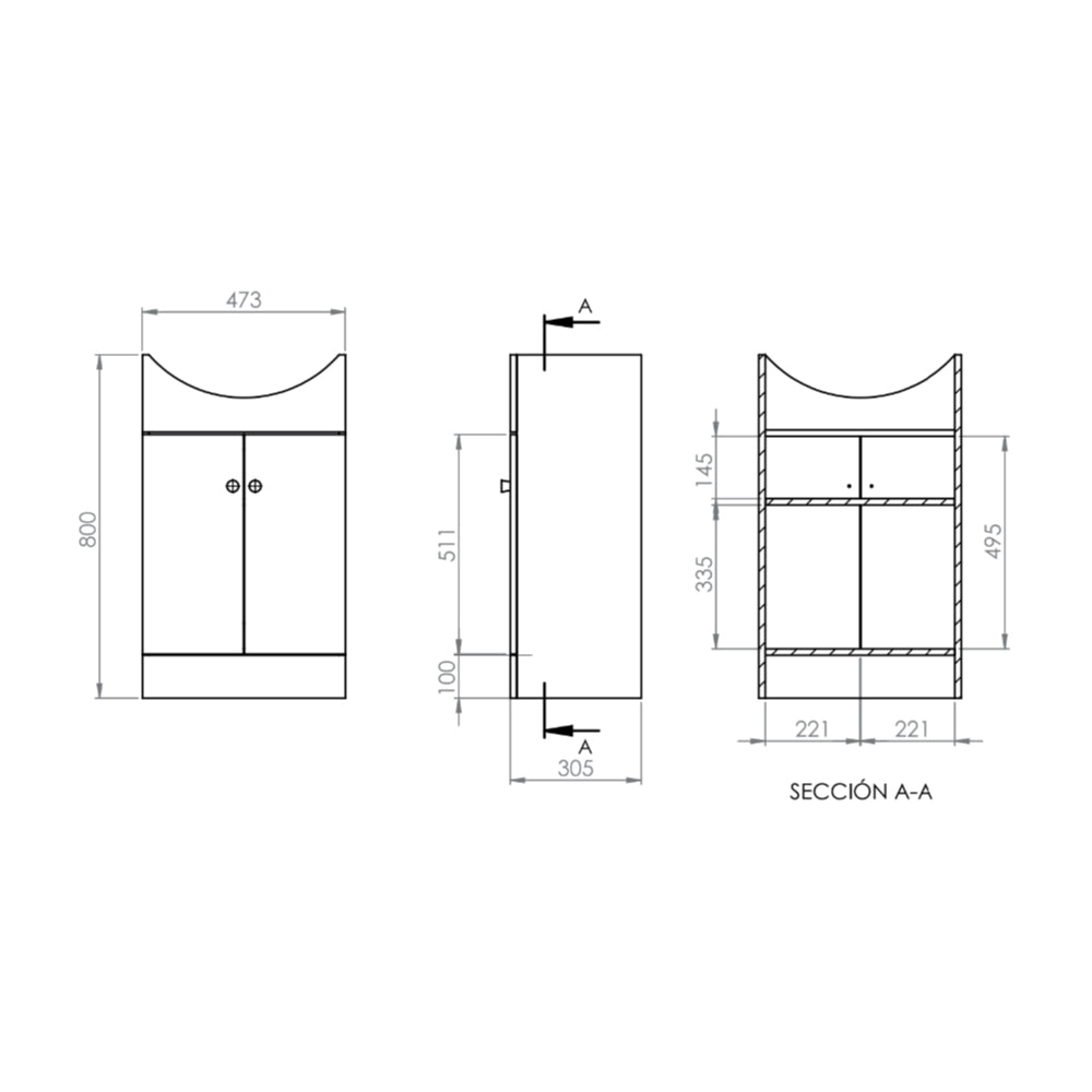Mueble de Baño Completo Marie Rustico