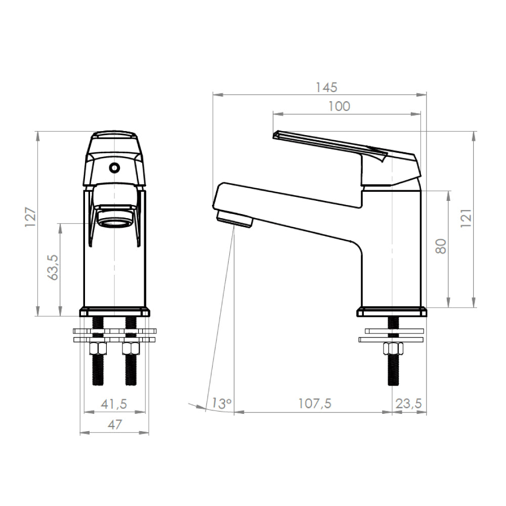 Monomando Lavamanos Módena Negro Mate