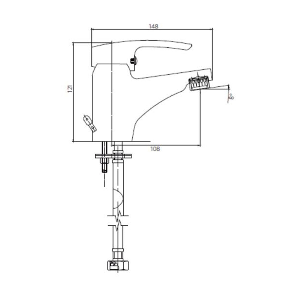 Monomando Lavamanos Muzio Cromo