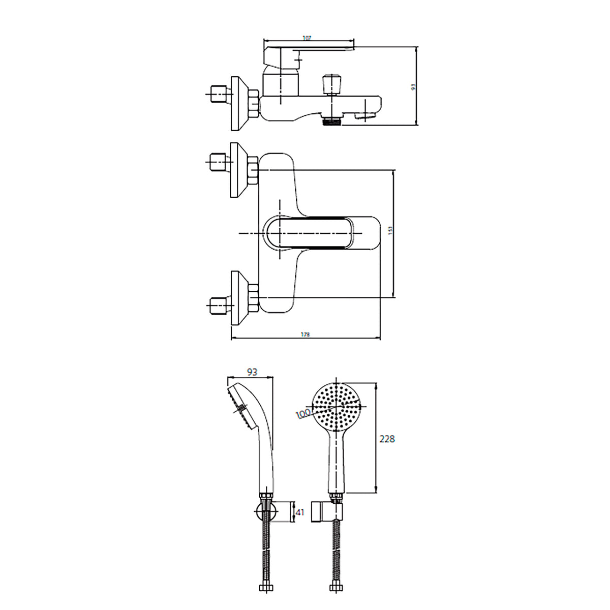 Monomando Tina Ducha Marsella Níquel Bruñido