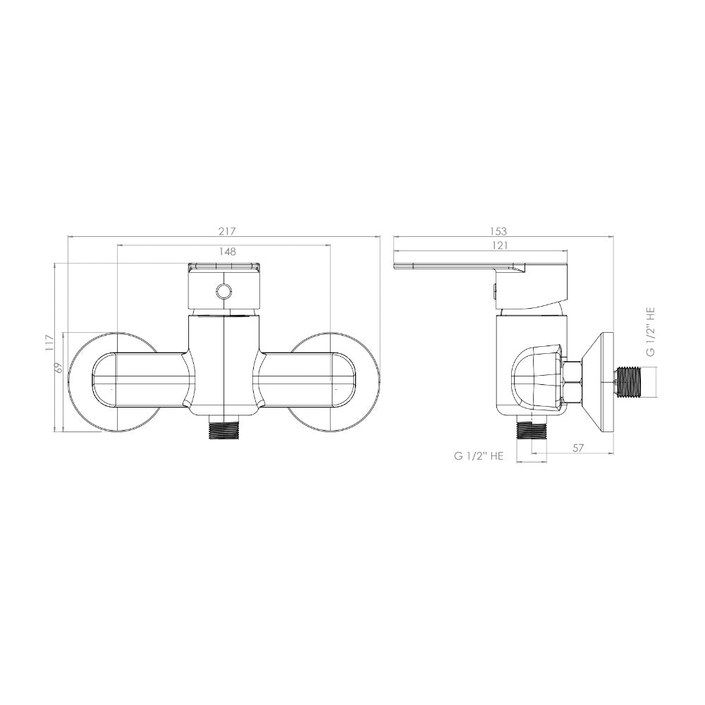 Monomando Ducha Verona Negro Mate