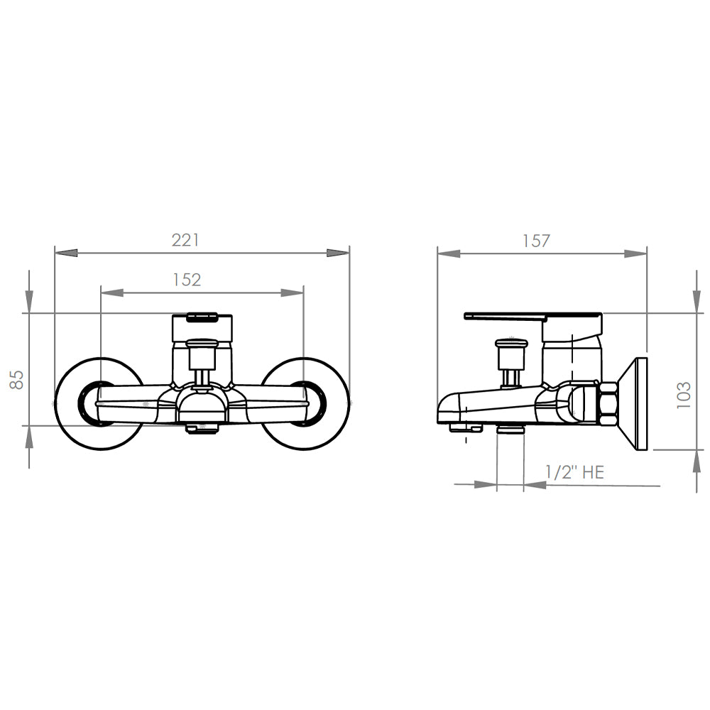 Monomando Tina Ducha Dallas Negro Mate