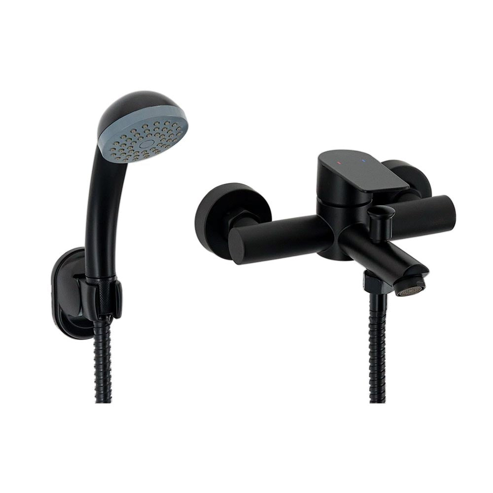 Monomando Tina Ducha Bruna Negro Mate