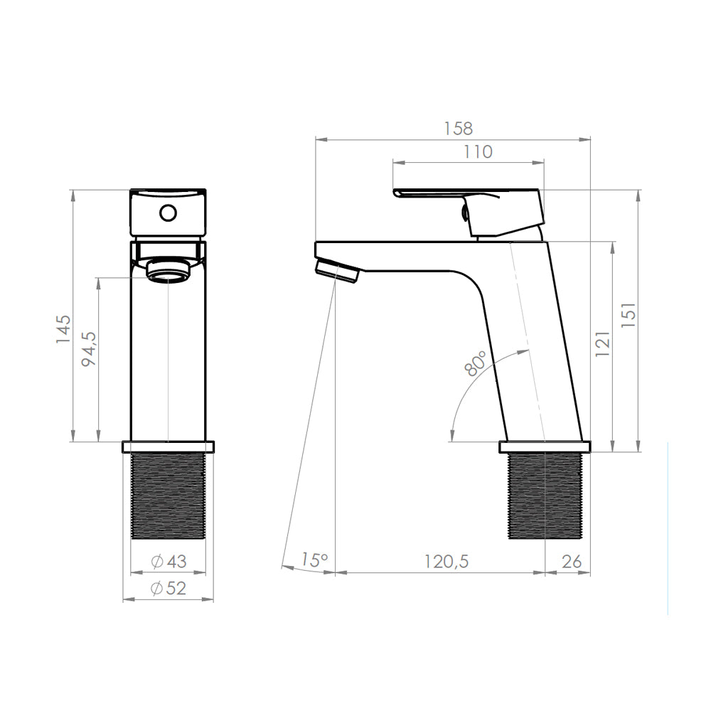 Monomando Lavamanos Filippo Cromo