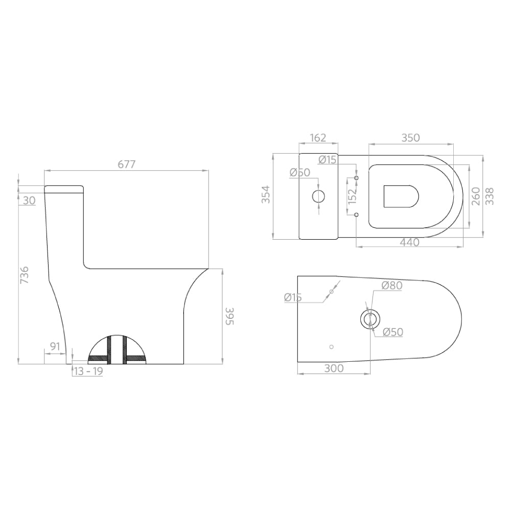 Sanitario WC One Piece Helios - Descarga a Piso (Vertical)