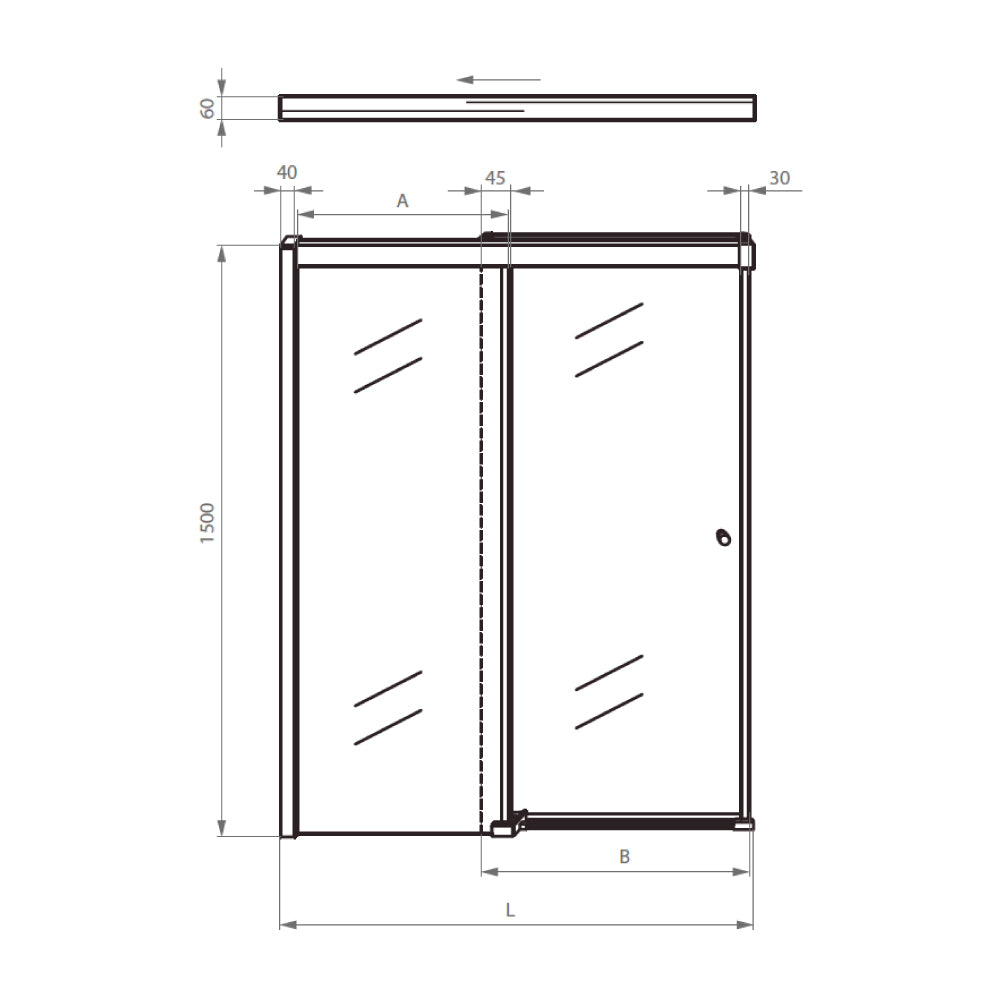 Mampara de Tina Corredera 140x150 cm