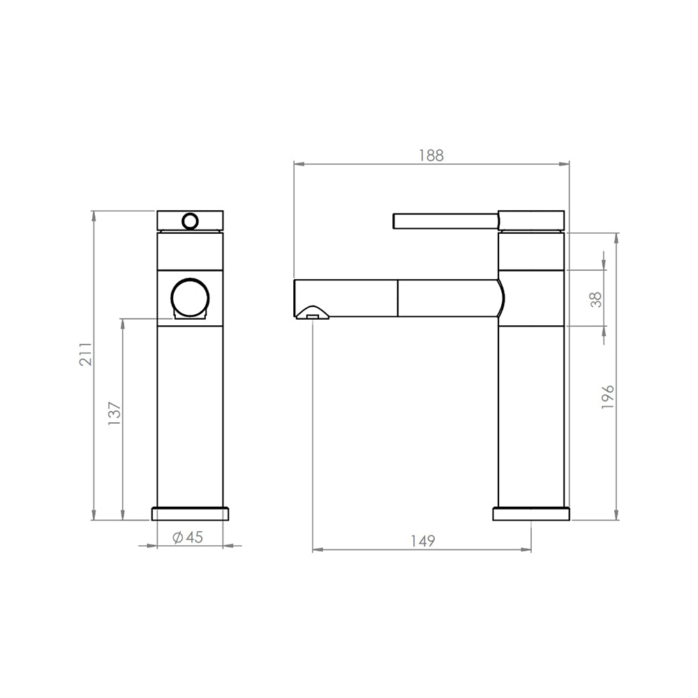 Monomando Lavamanos Brienza Inox Satinado