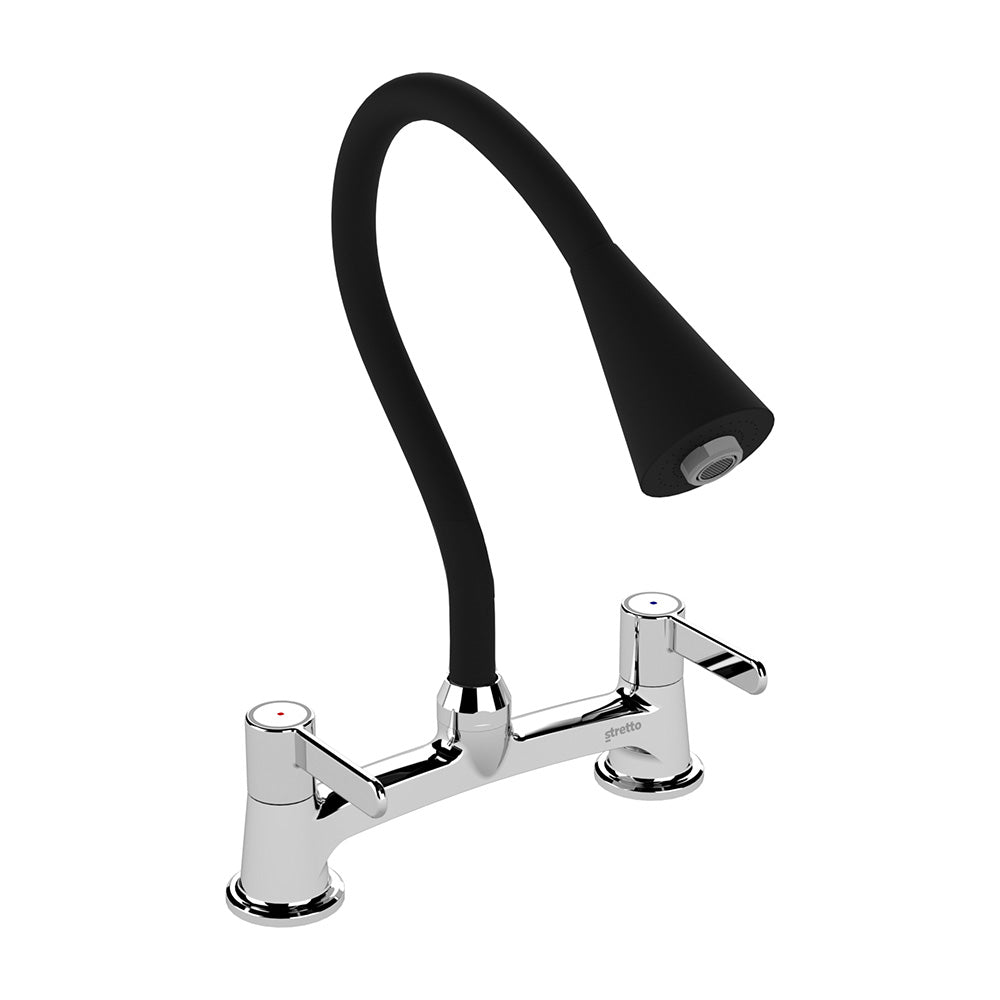 Combinación Lavaplatos Ferrara Flessi Cromo/Negro Mate