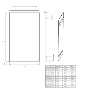 Espejo Rectangular 120 cm Alto