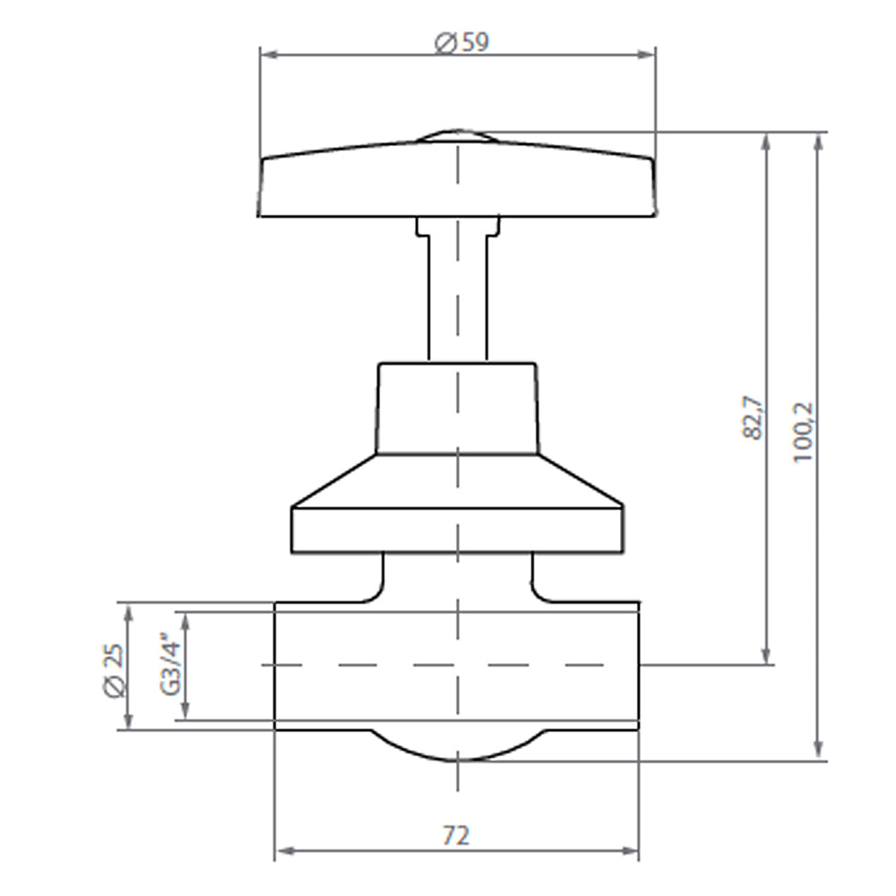 Llave Paso Campana Cr/Cruz So-So 3/4