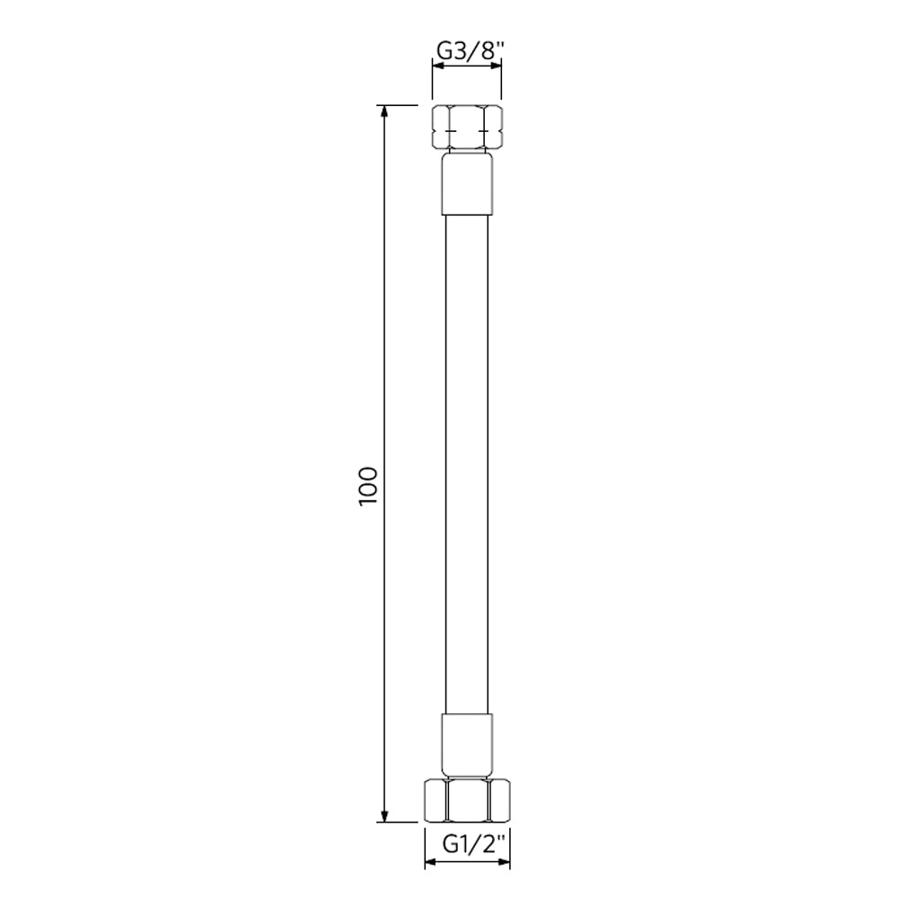 Flexible para Gas HI-HI 1/2 x 3/8 en 100 cm S/Bolsa